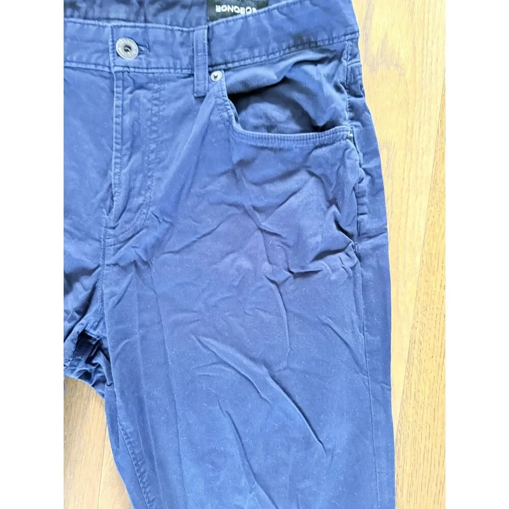 Bonobos Chinos Slim 31W by 30L Navy Micro Courd